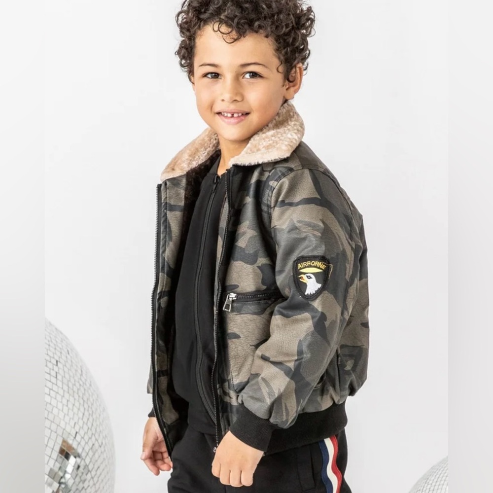 NWOT Lola and the Boys Camo Leather Moto Jacket